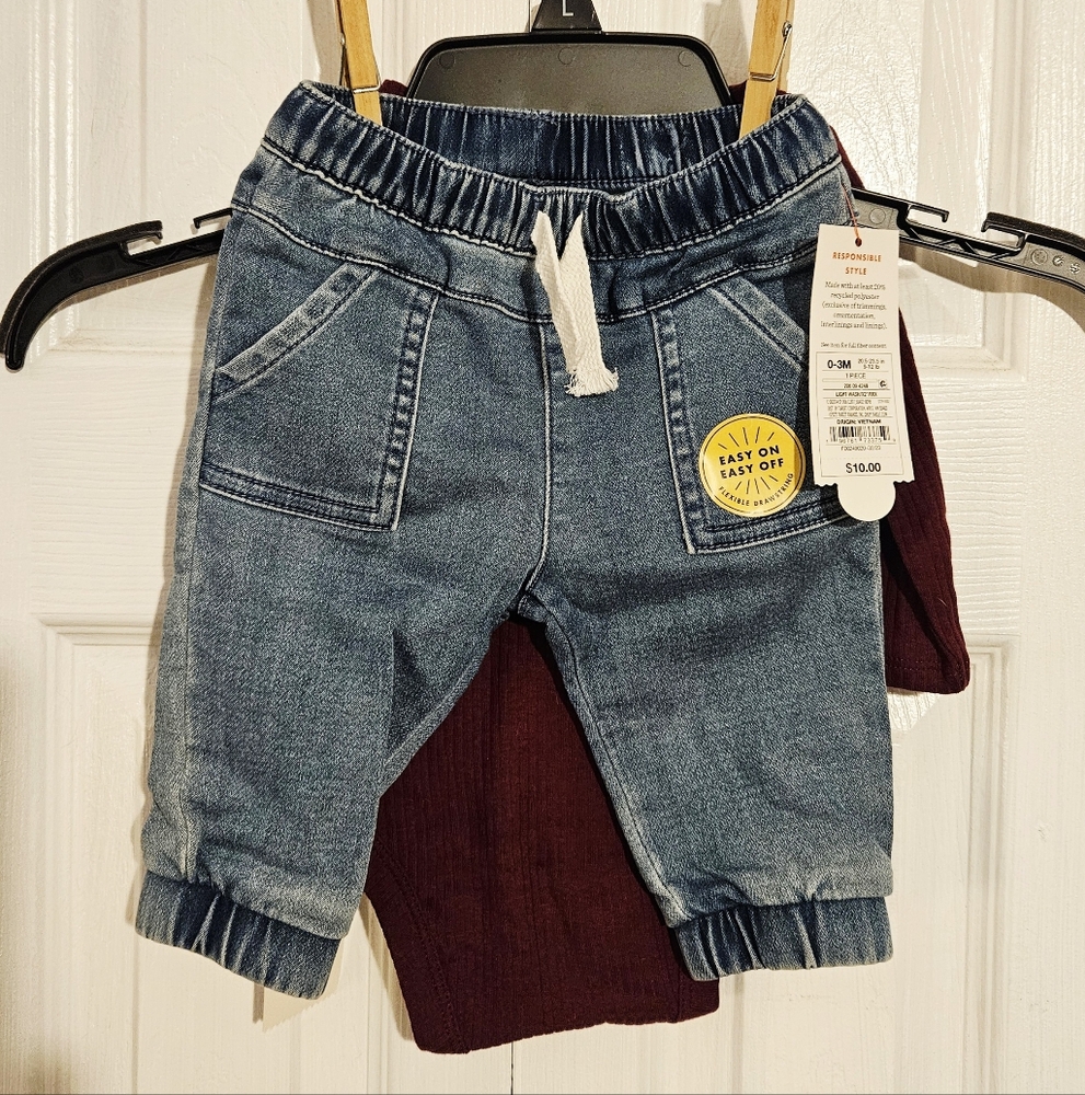 2 NEW 0-3 Month Baby Boy Outfit Lot!  Carters and Cat & Jack. - Picture 4 of 7